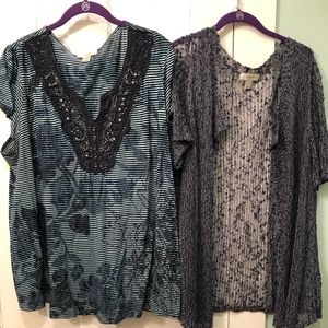 V-Neck Shirt and Sweater